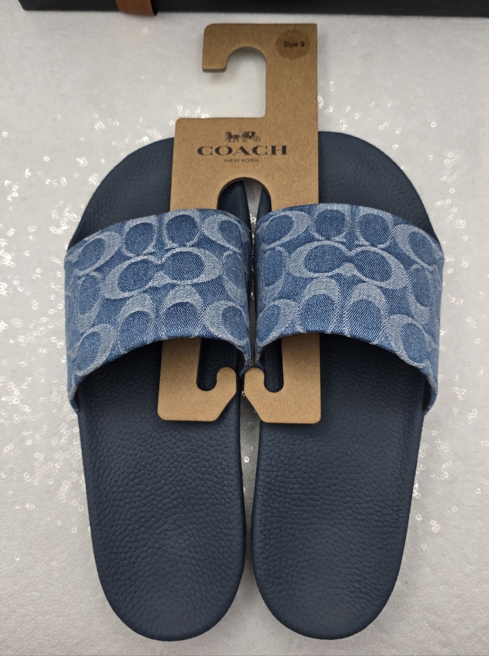 Udele Denim Slip-on Sport Slide In Regenerative Cotton Signature Denim Women's 9 - Picture 3 of 10